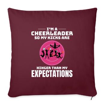 Pom-pom girl Cheerleading Girl Cheering Cheer Squad - Housse de coussin décorative 45 x 45 cm - bordeaux - Devant