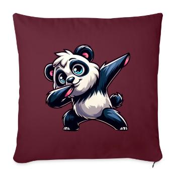 Süßer Panda macht Dab Cartoon - Sofakissenbezug 45 x 45 cm - Burgunderrot - Vorne