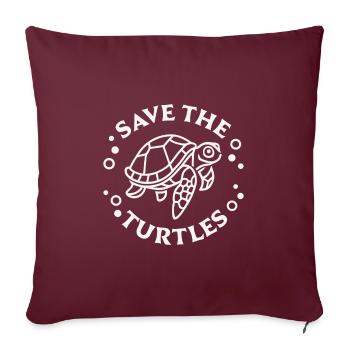 Sauver les tortues protection animaux marins - Housse de coussin décorative 45 x 45 cm - bordeaux - Devant