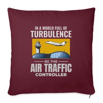 Contrôleur de la circulation aérienne ATC Aviation Humour Avion - Housse de coussin décorative 45 x 45 cm - bordeaux - Devant