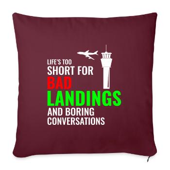 Contrôleur de la circulation aérienne ATC Aviation Humour Avion - Housse de coussin décorative 45 x 45 cm - bordeaux - Devant