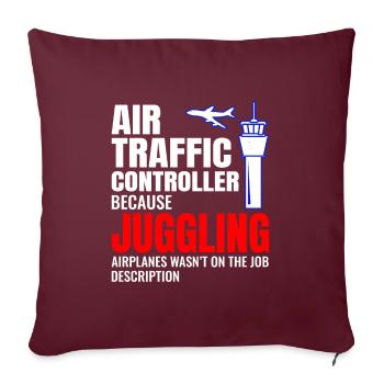 Contrôleur de la circulation aérienne ATC Aviation Humour Avion - Housse de coussin décorative 45 x 45 cm - bordeaux - Devant