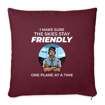 Contrôleur de la circulation aérienne ATC Aviation Humour Avion - Housse de coussin décorative 45 x 45 cm - bordeaux - Devant
