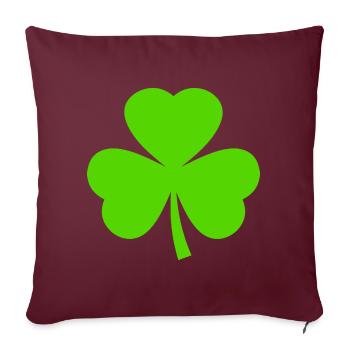 Trèfle de la Saint-Patrick - Housse de coussin décorative 45 x 45 cm - bordeaux - Devant