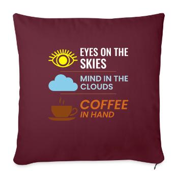 Contrôleur de la circulation aérienne ATC Café Aviation Humour - Housse de coussin décorative 45 x 45 cm - bordeaux - Devant