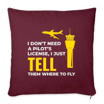 Contrôleur de la circulation aérienne ATC Aviation Humour Avion - Housse de coussin décorative 45 x 45 cm - bordeaux - Devant