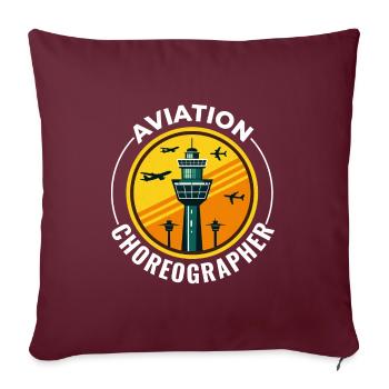 Contrôleur de la circulation aérienne ATC Aviation Humour Avion - Housse de coussin décorative 45 x 45 cm - bordeaux - Devant