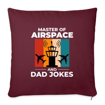 Contrôleur de la circulation aérienne Papa ATC Aviation Humour - Housse de coussin décorative 45 x 45 cm - bordeaux - Devant