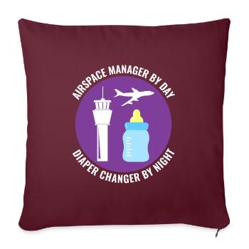 Contrôleur de la circulation aérienne ATC Aviation Humour Avion - Housse de coussin décorative 45 x 45 cm - bordeaux - Devant