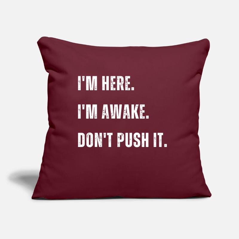 Im Here Im Awake Dont Push It Sofa pillowcase 17,3'' x 17,3'' (45 x 45 cm)