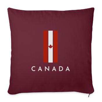 Drapeau du Canada, fierté canadienne - Housse de coussin décorative 45 x 45 cm - bordeaux - Devant