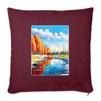 Oulu Finnland Vintage Reiseposter WPA Souvenir - Sofakissenbezug 45 x 45 cm - Burgunderrot - Vorne