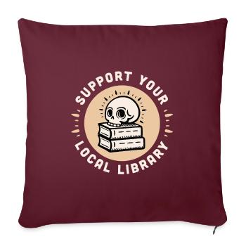 Soutenez votre bibliothèque locale bibliothécaire - Housse de coussin décorative 45 x 45 cm - bordeaux - Devant