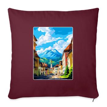 Kufstein Autriche Poster de voyage vintage souvenir - Housse de coussin décorative 45 x 45 cm - bordeaux - Devant