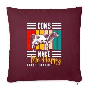 Éleveur de vaches - Housse de coussin décorative 45 x 45 cm - bordeaux - Devant