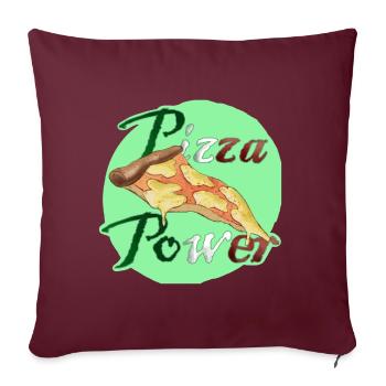 Pizza Power Super Powers Energy Slice UK - Sofa pillowcase 17,3'' x 17,3'' (45 x 45 cm) - burgundy - Front