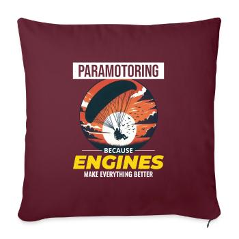 Motorschirmpilot Motorschirm Motorschirm - Sofakissenbezug 45 x 45 cm - Burgunderrot - Vorne