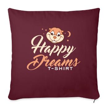 Sweet Dreams shirt - Happy Dreams T shirt - Sofa pillowcase 17,3'' x 17,3'' (45 x 45 cm) - burgundy - Front
