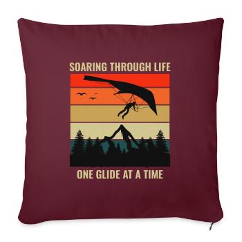 Drachenfliegen Luftsport Abenteuer Segelflug Pilot - Sofakissenbezug 45 x 45 cm - Burgunderrot - Vorne