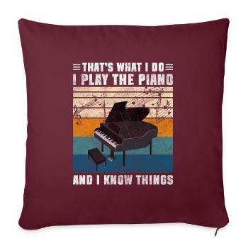 Concert de pianiste musicien classique - Housse de coussin décorative 45 x 45 cm - bordeaux - Devant