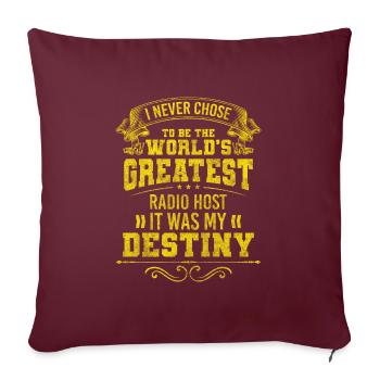 Animateur d’émission de radio Profession Rétro - Housse de coussin décorative 45 x 45 cm - bordeaux - Devant