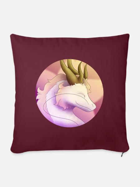 Flauschiger rosa Drache - Sofakissenbezug 45 x 45 cm - Burgunderrot