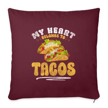 Foodie latino mexicain Cinco de Mayo - Housse de coussin décorative 45 x 45 cm - bordeaux - Devant