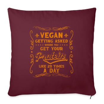 Alimentation Vegan Connection - Housse de coussin décorative 45 x 45 cm - bordeaux - Devant