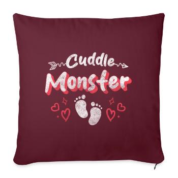 Amour Sécurité Doux Doux - Housse de coussin décorative 45 x 45 cm - bordeaux - Devant