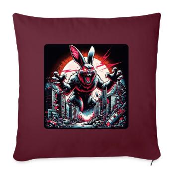 Beware of the Bunny Hasendesaster Desaster - Sofakissenbezug 45 x 45 cm - Burgunderrot - Vorne