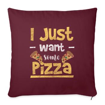 Pizza Fromage Délicieux - Housse de coussin décorative 45 x 45 cm - bordeaux - Devant