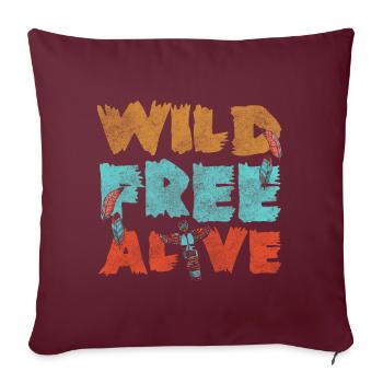 Rituel Totémique Aztèque - Housse de coussin décorative 45 x 45 cm - bordeaux - Devant