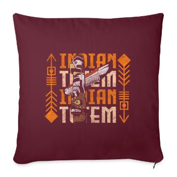 Coiffe en plumes indiennes Tot Aztec - Housse de coussin décorative 45 x 45 cm - bordeaux - Devant