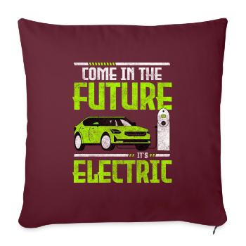 Elektroauto Elektrisch Fahrzeug - Sofakissenbezug 45 x 45 cm - Burgunderrot - Vorne