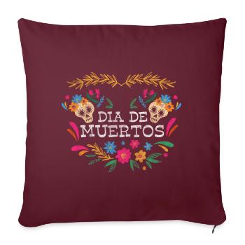 Squelette solide du Mexique - Housse de coussin décorative 45 x 45 cm - bordeaux - Devant