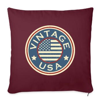 Vintage USA Grunge Style American Flag - Sofa pillowcase 17,3'' x 17,3'' (45 x 45 cm) - burgundy - Front