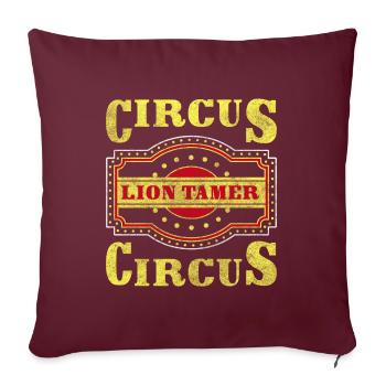Manège Athlète Singe Cirque - Housse de coussin décorative 45 x 45 cm - bordeaux - Devant