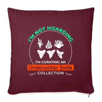 Collectionneur de dents de requin Chasse aux fossiles Paléontologie - Housse de coussin décorative 45 x 45 cm - bordeaux - Devant