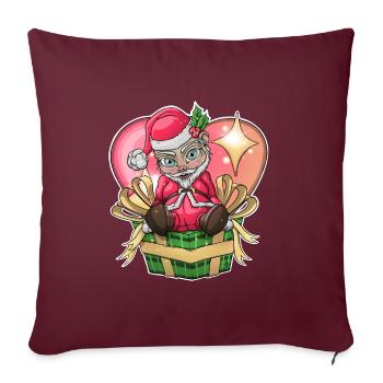 Père Noël - Housse de coussin décorative 45 x 45 cm - bordeaux - Devant