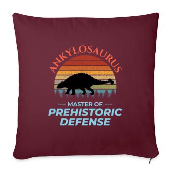 Ankylosaure Dinosaure Dino Paléontologue Fossile - Housse de coussin décorative 45 x 45 cm - bordeaux - Devant