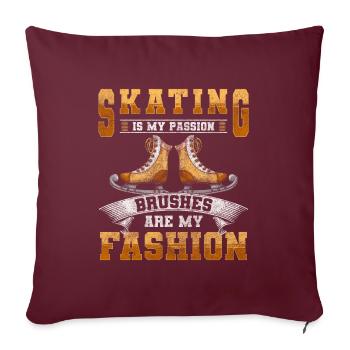 Patinage sur glace Sports d’hiver - Housse de coussin décorative 45 x 45 cm - bordeaux - Devant
