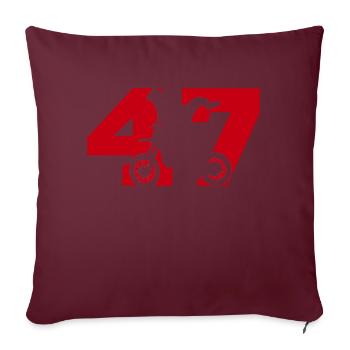 Moto 47 motard - Housse de coussin décorative 45 x 45 cm - bordeaux - Devant