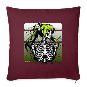 Anime Skull Girl // Totenkopf Mädchen FS0246 - Sofa pillowcase 17,3'' x 17,3'' (45 x 45 cm) - burgundy - Front