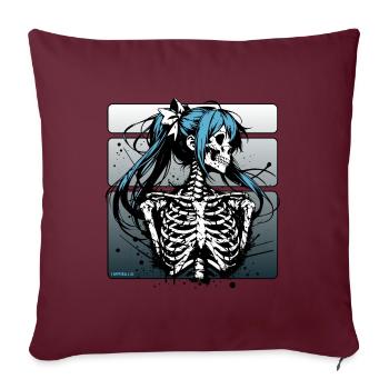 Anime Skull Girl // Totenkopf Mädchen FS0247 - Sofa pillowcase 17,3'' x 17,3'' (45 x 45 cm) - burgundy - Front