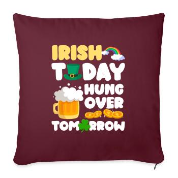 Pinte d’Irlande - Housse de coussin décorative 45 x 45 cm - bordeaux - Devant