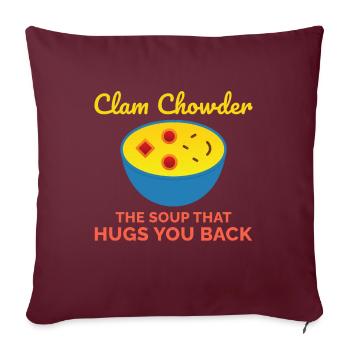 Muschelsuppe Schalentiere urkomische Meeresfrüchtesuppe - Sofakissenbezug 45 x 45 cm - Burgunderrot - Vorne