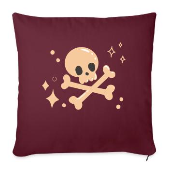 Cute Skull Pink Halloween Pinkoween - Sofa pillowcase 17,3'' x 17,3'' (45 x 45 cm) - burgundy - Front