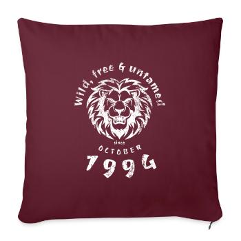 30. Geburtstag Sauvage, libre et indompté depuis 10/1994 - Housse de coussin décorative 45 x 45 cm - bordeaux - Devant