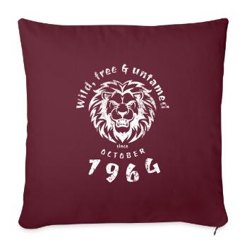 60e anniversaire Sauvage, libre et indompté depuis 10/1964 - Housse de coussin décorative 45 x 45 cm - bordeaux - Devant