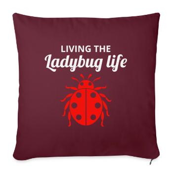 Coccinelles Collectionneur d’insectes Entomologie Entomologiste - Housse de coussin décorative 45 x 45 cm - bordeaux - Devant